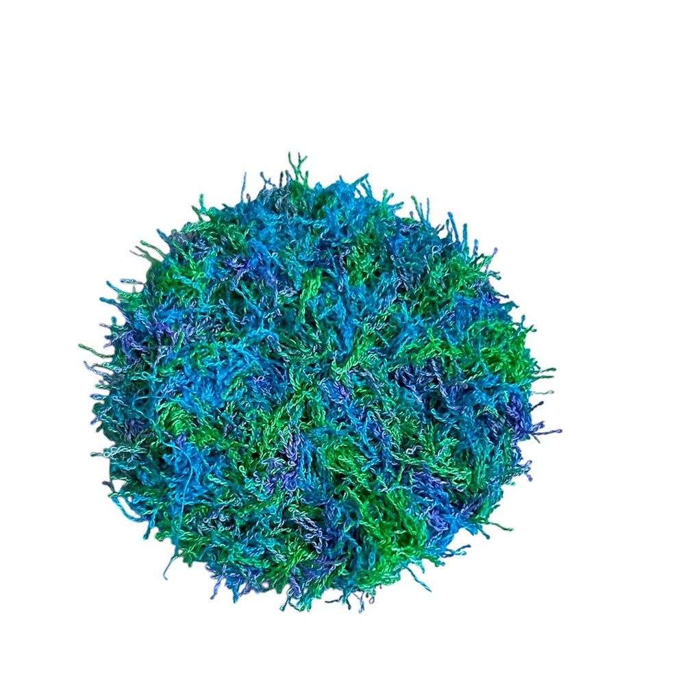 Hand Crafted Two Colorful Reusable Crochet Polyester Scrubbing Exfoliating Pads - Picture 6 of 7